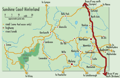 Map of sunshine coast hinterland